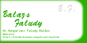 balazs faludy business card