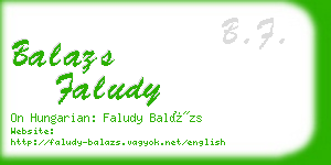 balazs faludy business card